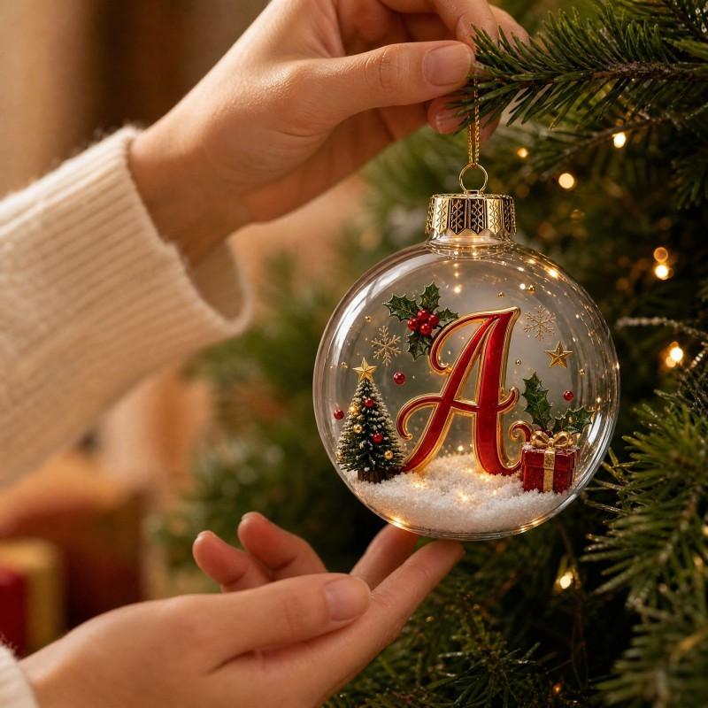 Acrylic Christmas Ornament With Cute Cat Design - Hanging Decor Tree Home Holiday Gift
