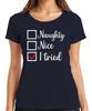 Christmas Naughty Nice I Tried Funny Gift Santa Ladies Tshirt