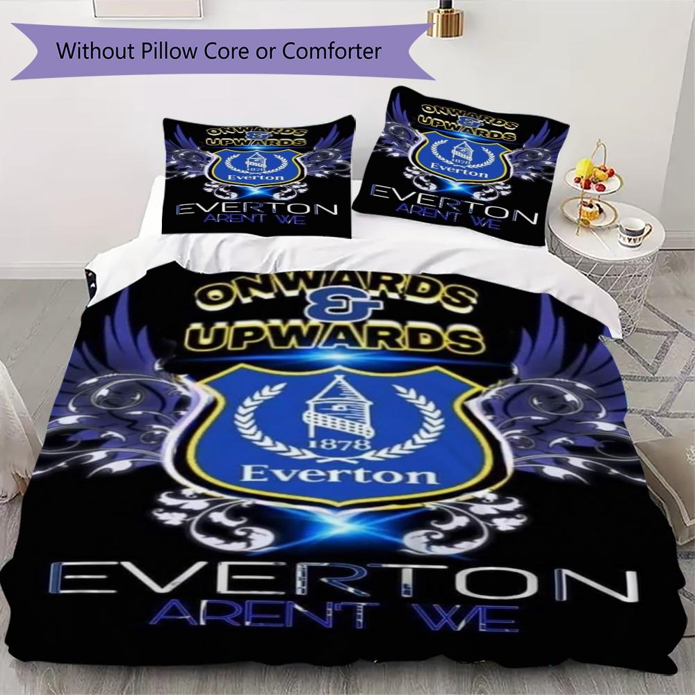 Everton FC Pattern Bedding uilt Set uilt Cover Pillowcase Home Decoration Birthday Gift (1 * duvet cover + 2 * pillowcase without core)41