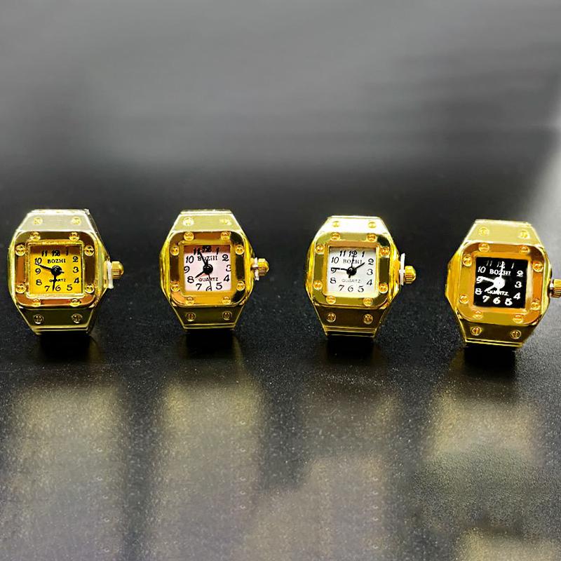 Винтажные кольца Панк Эластичные Растягивающиеся Кварцевые кольца-часы Для женщин Мужчин Индивидуальность Хип-хоп Аксессуары для пары