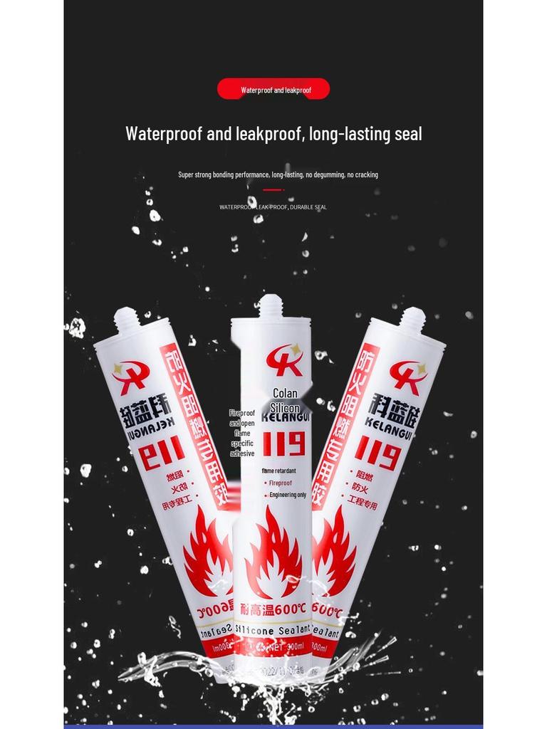 500° Fireproof Waterproof Silicone Sealant Adhesive
