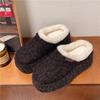Меховые балетки на платформе женские хлопковые тапочки модная обувь 2025 тренд зимние короткие плюшевые шлепанцы с открытой пяткой повседневные женские туфли