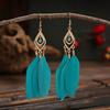 Women Drop Earrings Synthetic Feather Bohemia Creative Tassels Dangle Earrings Dangle Earrings Prom Jewelry