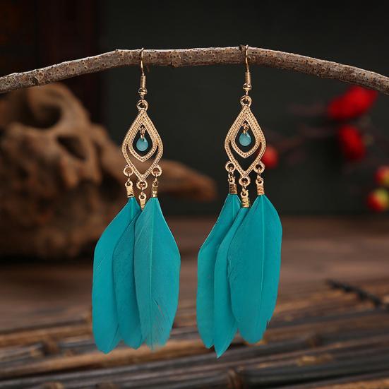 Women Drop Earrings Synthetic Feather Bohemia Creative Tassels Dangle Earrings Dangle Earrings Prom Jewelry