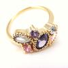 Пурпурное розовое синее позолоченное кольцо 'Merveilles'
