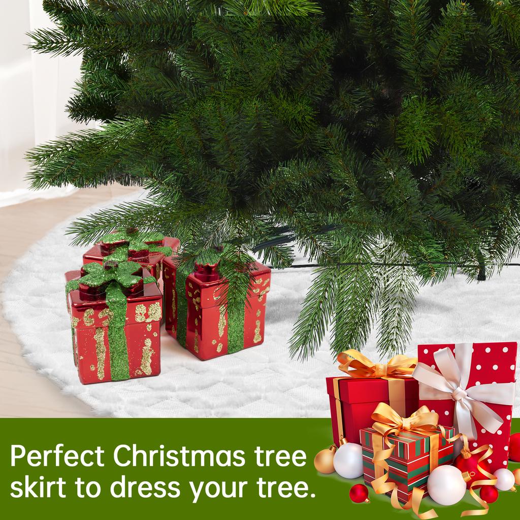 48-дюймовая юбка в виде рождественской елки из искусственного меха с косичной вязкой, мягкая плюшевая юбка в виде рождественской елки, многоразовая