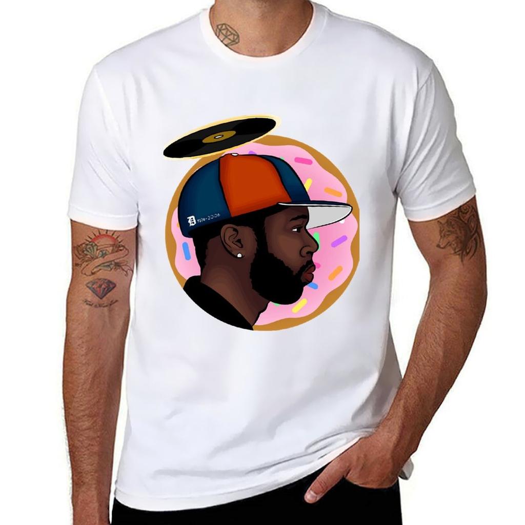 J Dilla Donuts Tshirt Basic Solid Color Short Sleeve Cotton Top