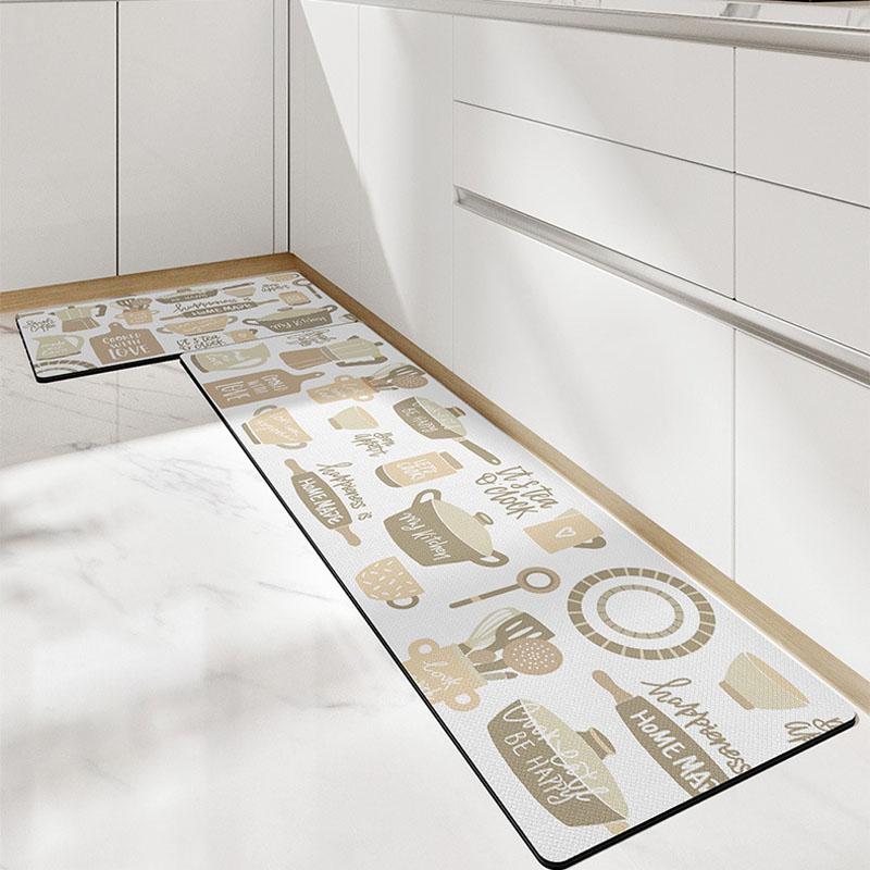 1pcs PVC Kitchen Carpet Waterproof Oilproof Leather Kitchen Carpet Rug Anti Fatigue Non Slip Floor Mat Doomat Tatami Mats Tapete