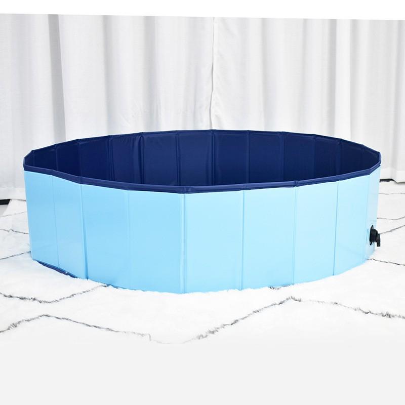 Portable Foldable PVC Pet Bathing Pool Dogs Large Size 160x30cm Or 120x30cm Blue Red