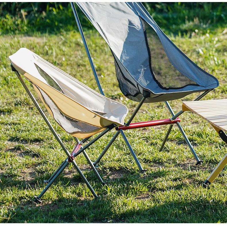 Портативный алюминиевый стул Moon: Уличное кресло-реклайнер для отдыха и пляжных мероприятий