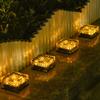 Solar Glass Brick Light Outdoor Solar Ice Cube LED Light Sunlight Patio Walkway Step Solar Lamp for Christmas Holiday Decor