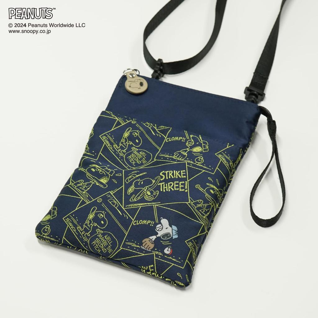 Baseball Pattern Sacoche PND49301H Navy Blue [Peanuts]