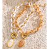 Yhpup Resin Acrylic Handmade Chain Oval Pendant Fashion Statement Necklace 18K Golden PVD Plated Trendy Waterproof Jewelry Gift