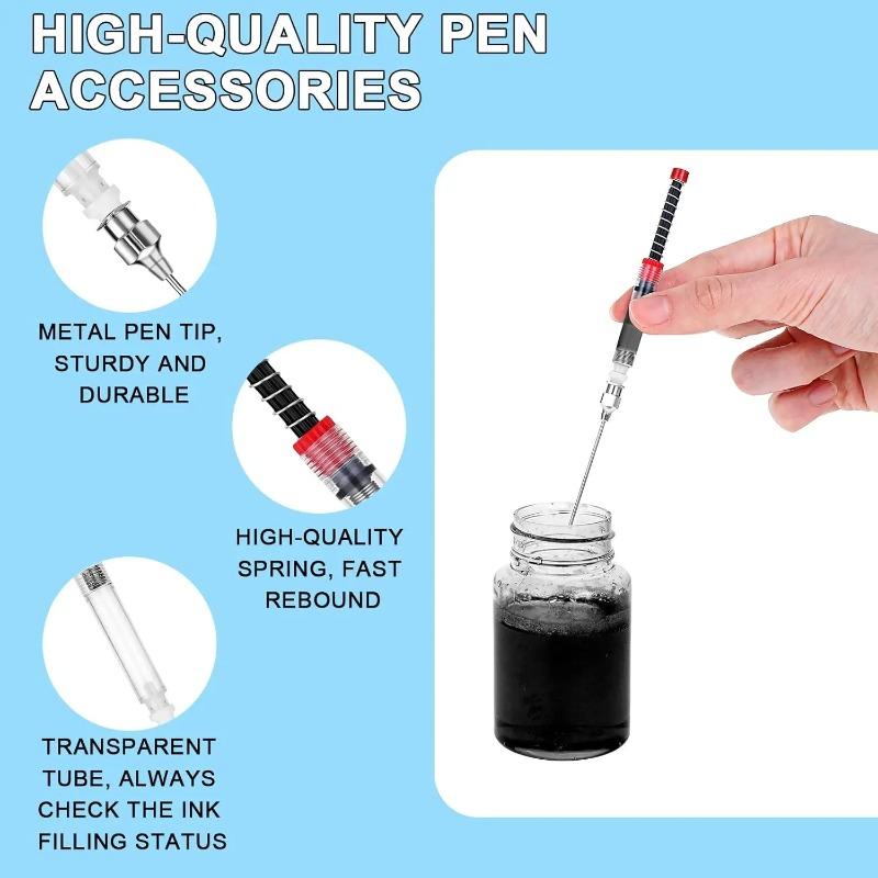 Spring Powered Push Pull Fountain Pen Ink Converter Refill Auxiliary Sucker Elastic Suction Ink Absorber Accessory for Standard