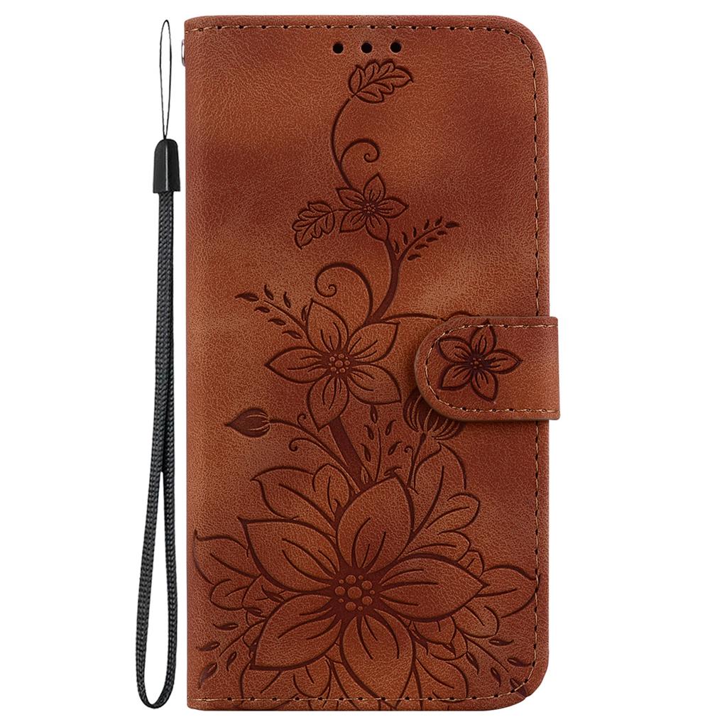 For For Samsung Galaxy S Series,A Series,M Series,Note Series,F Series,J Series.Embossing Process Lily Flower Wallet Leather Flip Cover Case