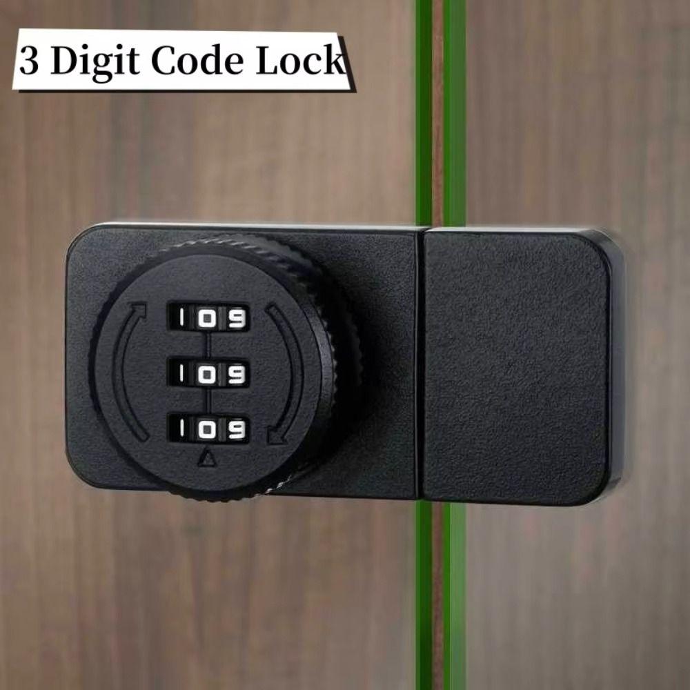 3-digit Cabinet Password Lock Anti-theft Baby Safety Lock Password Door Lock  Household