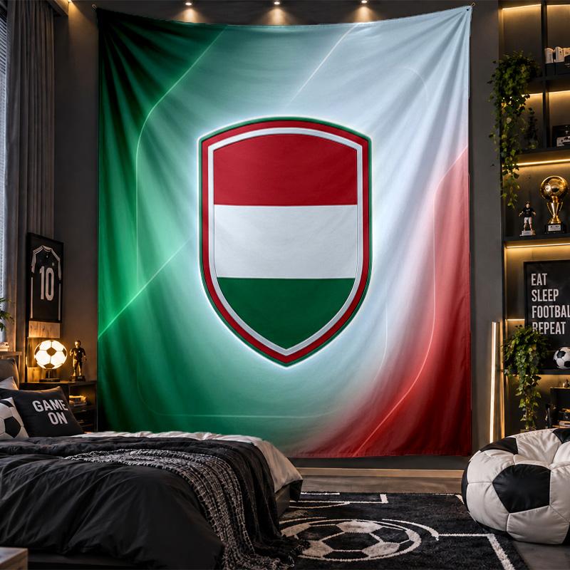 Wall Hanging Tapestry Hungary Football Print Cloth for Living Room Bedroom Home Decor