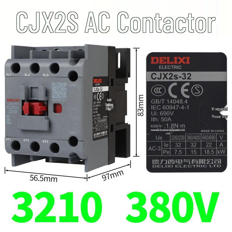 Контактор переменного тока DELIXI CJX2S-3210/3201/3211 (220В/380В/110В/24В/36В)