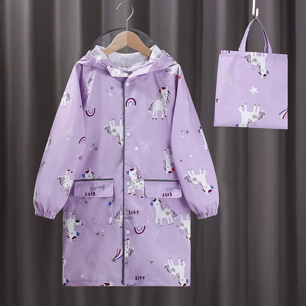 2026 New Cartoon Big-Eared Dog Eco-Friendly Lightweight Quick-Dry Children's Raincoat Parent-Child Full-Body Long Waterproof Poncho Portable