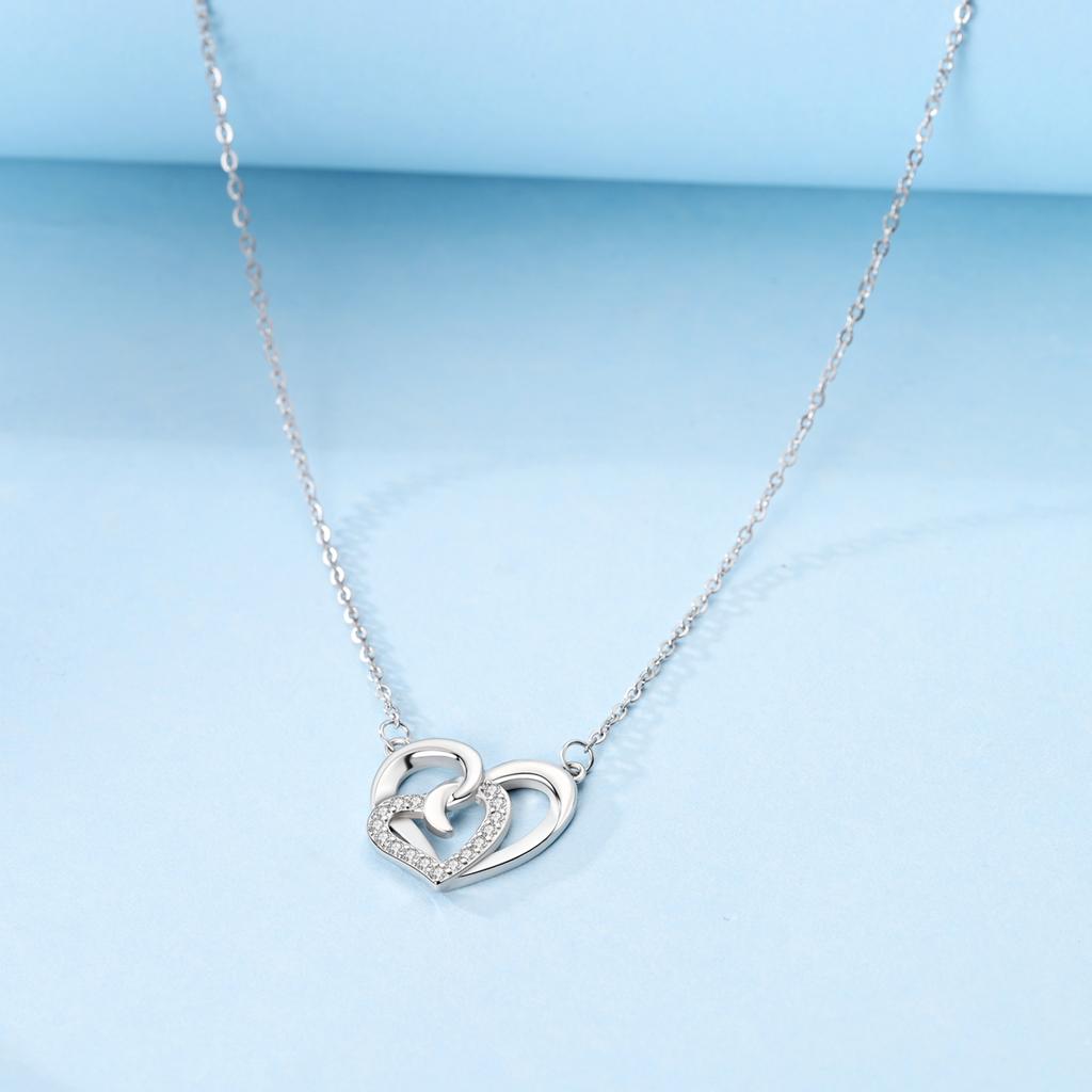 925 Silver Pendant Necklace Heart Star Charm Basic Chain Original Jewelry For Woman