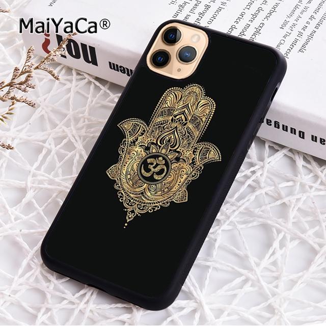 MaiYaCa Амулет Рука Фатимы Психоделический Чехол Для Телефона Для iPhone 17 Air 16 15 plus 11 12 13 14 pro max coque