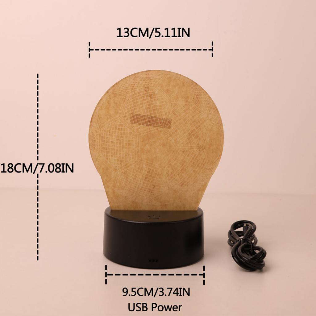 1 шт. современный креативный 3D ночник в виде футбольного мяча, питание от USB, подходит для украшения спален, кабинетов и гостиных