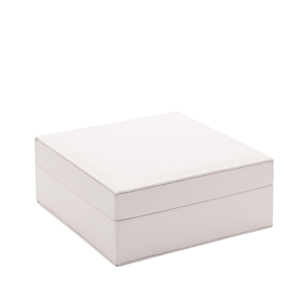 White Square Jewellery Box with Lift Up Lid