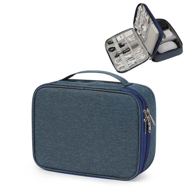Сумка для хранения кабелей данных Мобильный блок питания Зарядный кабель Дорожная портативная сумка для хранения цифровых аксессуаров Двухслойная