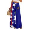 Women Summer Boho Palazzo Pants High Waist Wide Leg Independence Printing Casual Trousers With Pockets