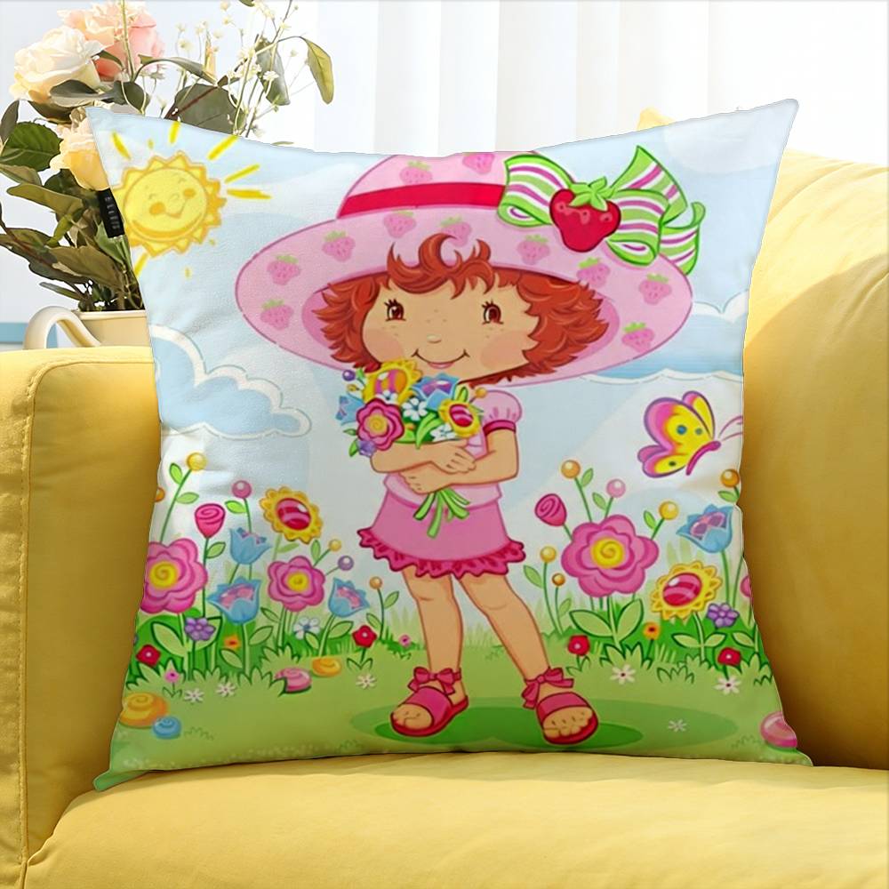 Cute SStrawberry SShortcakeGirl Various Sizes Square Pillow Case For Car Home Bedchamber Decor
