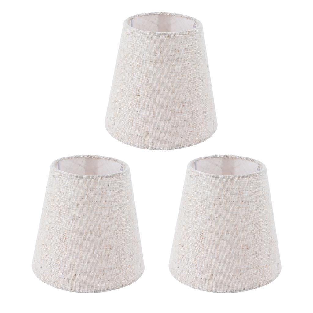 3PCS Linen Cloth Lamp Shade E14 Meson Lampshade for Candle Chandelier Hotel KTV Decor