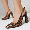 Сексуальные босоножки на высоком каблуке Женская летняя обувь 2025 Новые Большой размер Леопардовые туфли на каблуке Задний ремешок Вечеринка Танцы Фетиш обувь Женская
