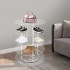 X60x85cm Acrylic Rotating 5-Tier Free Standing Shoe Rack,5mm Board 1.5cm Round Tube for Homes,Shoe Stores