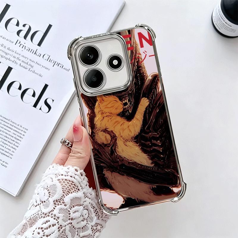 Крутой чехол для телефона с покрытием A-Alien X-Xenomorph для Xiaomi Redmi Note 14 15 Pro Plus 13 12 11 11S 11T 10 9S 9 5G, противоударный с подушкой безопасности C