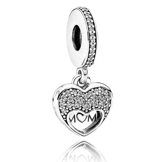 Новинка, подвеска из стерлингового серебра 925 пробы, от руки, мама, сердце и крылья ангела, подвеска в виде генеалогического дерева, бусина, подходит для модного браслета, ювелирные изделия своими руками