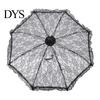 Fashionable Daily Travel Parasol Vintage Gothic Lace Umbrella, Black Bridal for Halloween Elegant Hollow Embroidery Umbrella Witch Cosplay,