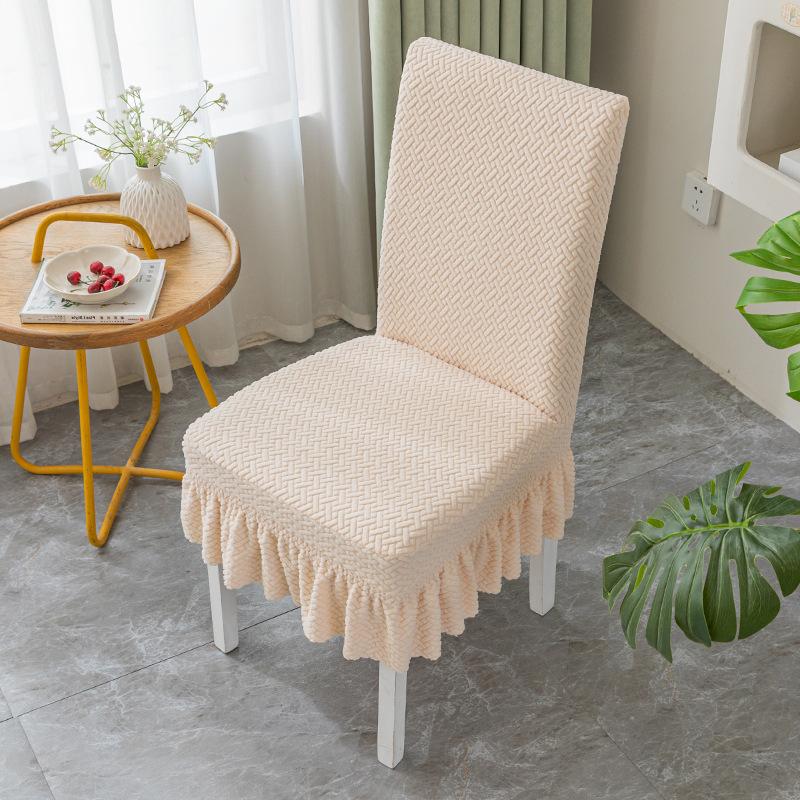 T-shaped Jacquard Skirt Hem Chair Cover Hotel Banquet Chair Cover Chair Back Exquisite Wedding Seat Cover Festive