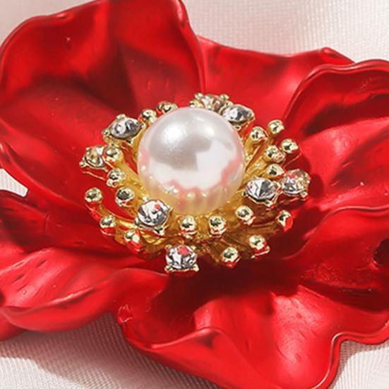 Женская брошь в форме пиона, искусственный жемчужный декор на плечах, противоскользящая сумка со стразами, костюм, воротник пальто