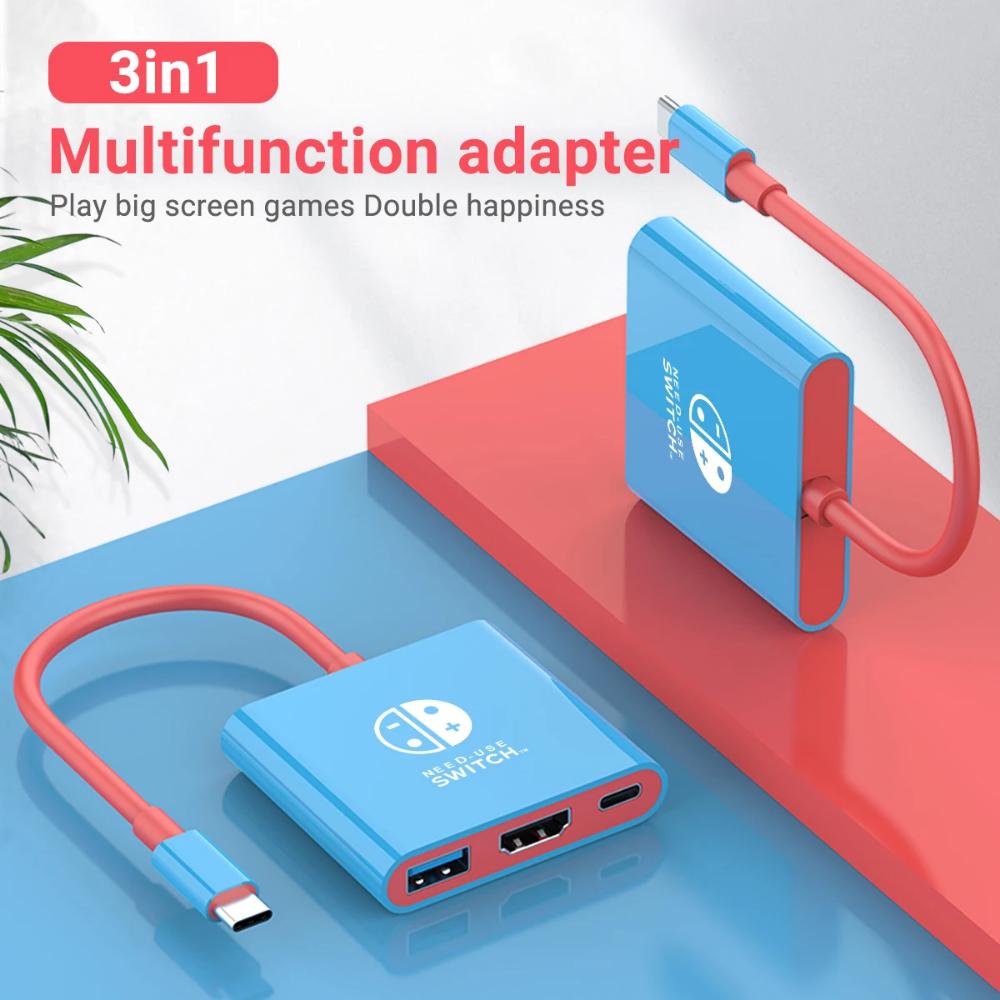 ДЛЯ Портативной док-станции Nintendo Switch TYPE-C Hub с HDMI и USB 3.0 Идеально подходит для путешествий и игр