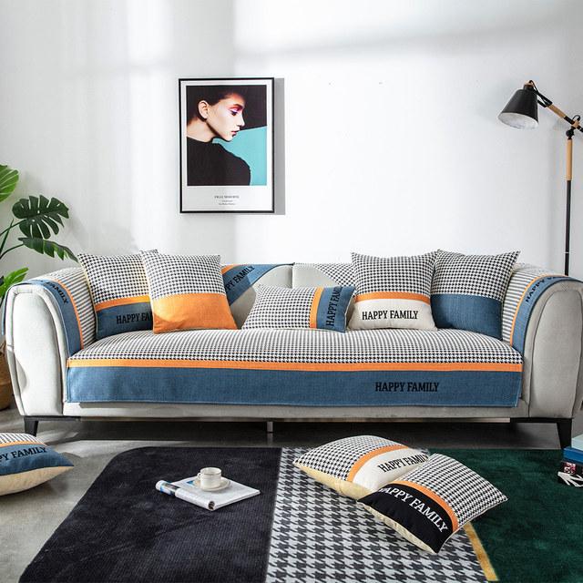 Роскошный клетчатый чехол для дивана из синели, 3-местный нескользящий лоскутный жаккардовый диван, кресло с откидной спинкой, чехол L-образной формы, защита для мебели