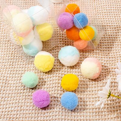 12 шт./Коробка Игрушечные Мячики для Кошек Мягкие Помпоны Мяч Интерактивная Игрушка для Питомцев Мягкий Шарик-Помпон Игрушки Интерактивные Игрушки для Кошек