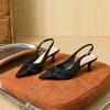 6631 fashion new early spring niche stiletto satin bag drag pointed sandals fairy style with skirt women's shoes