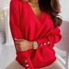 Women's Autumn and Winter Fleece Knitwear Long Sleeve Top