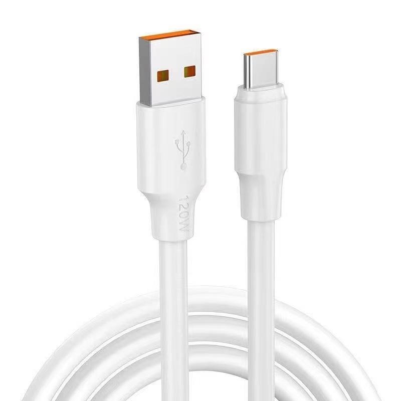 Двойной кабель Type-C 120 Вт для быстрой зарядки Apple 15/16, Huawei, Vivo, Oppo - Быстрая зарядка 6A