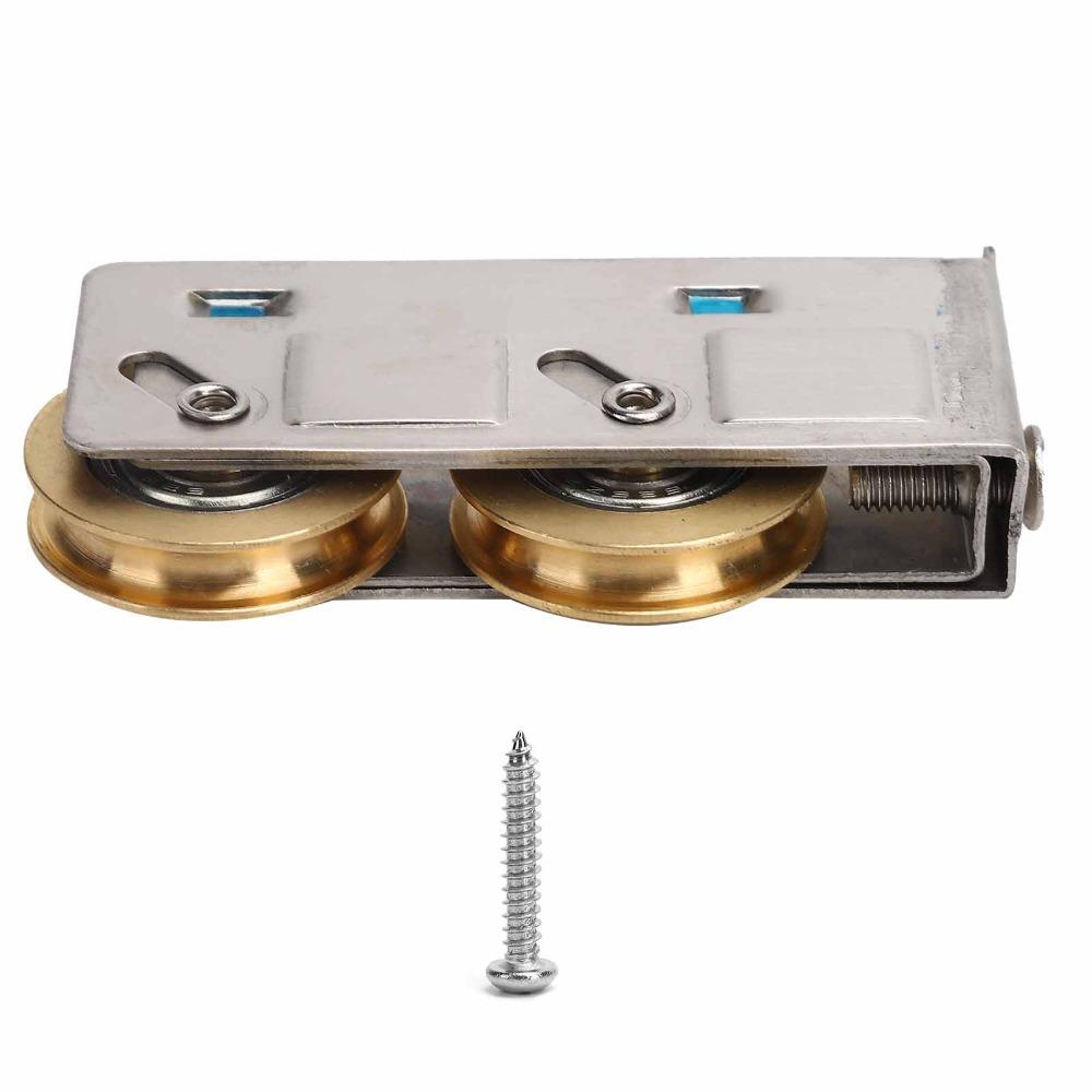 Copper Sliding Door Roller Double Groove Sliding Window Pulley Hardware Window Pulley Patio Door