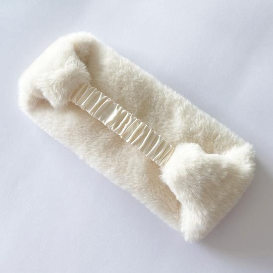 Зимняя повязка на голову с подкладкой из искусственного меха, однотонная, согревающая уши, с эластичными телескопическими ремешками, наушники