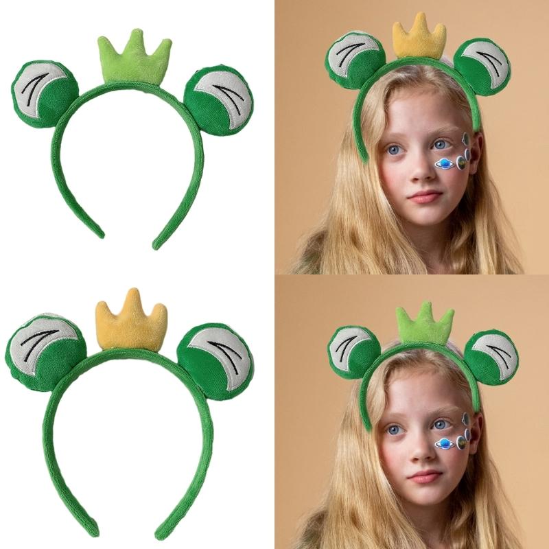 Frog Headbands Furry Plush Cartoon Headbands Hair Accessories for Girls and Womens Holiday Party Headwear
