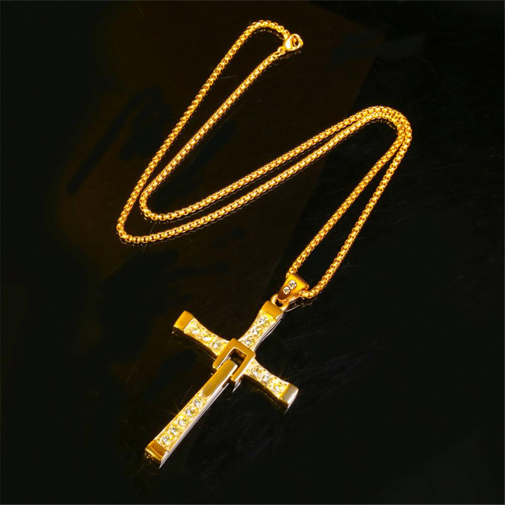 Ожерелье с подвеской в ​​виде креста «Форсаж» Доминика Торетто, модные ювелирные изделия из фильма, ювелирные изделия из нержавеющей стали, мужские ожерелья с Иисусом, подарок