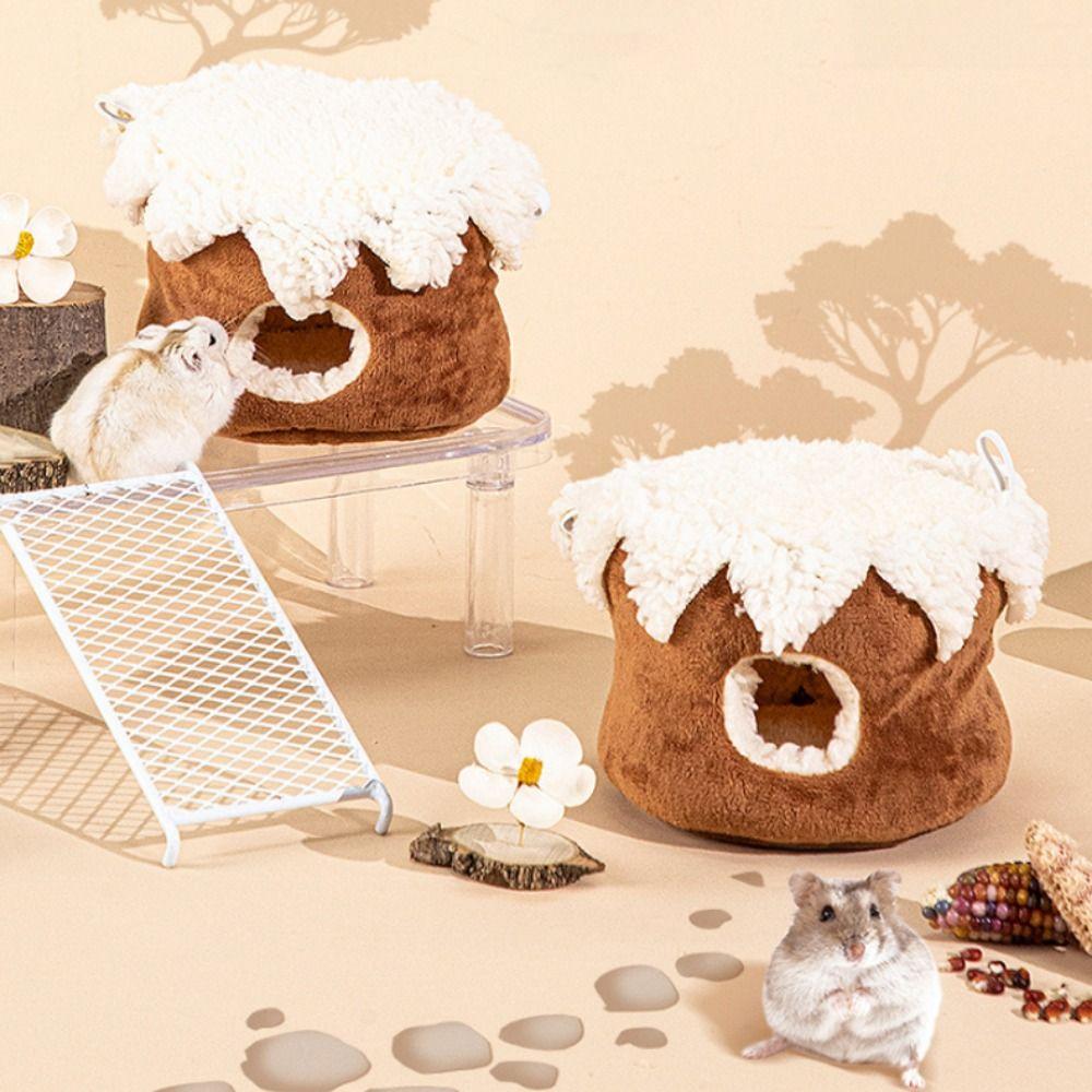 Warm Hamster Cotton Nest Cartoon Hamster Hideout Cute Guinea Pig House for Winter