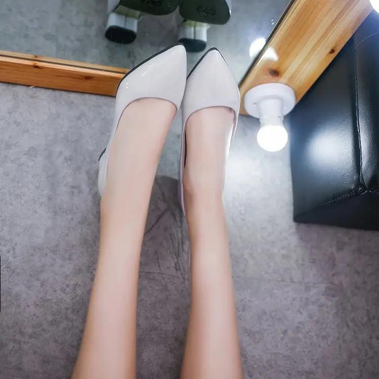 2024 Женские туфли на высоком каблуке Модные офисные туфли для свадебных вечеринок Женские туфли на высоком каблуке Женские осенние белые красные розовые блестящие черные